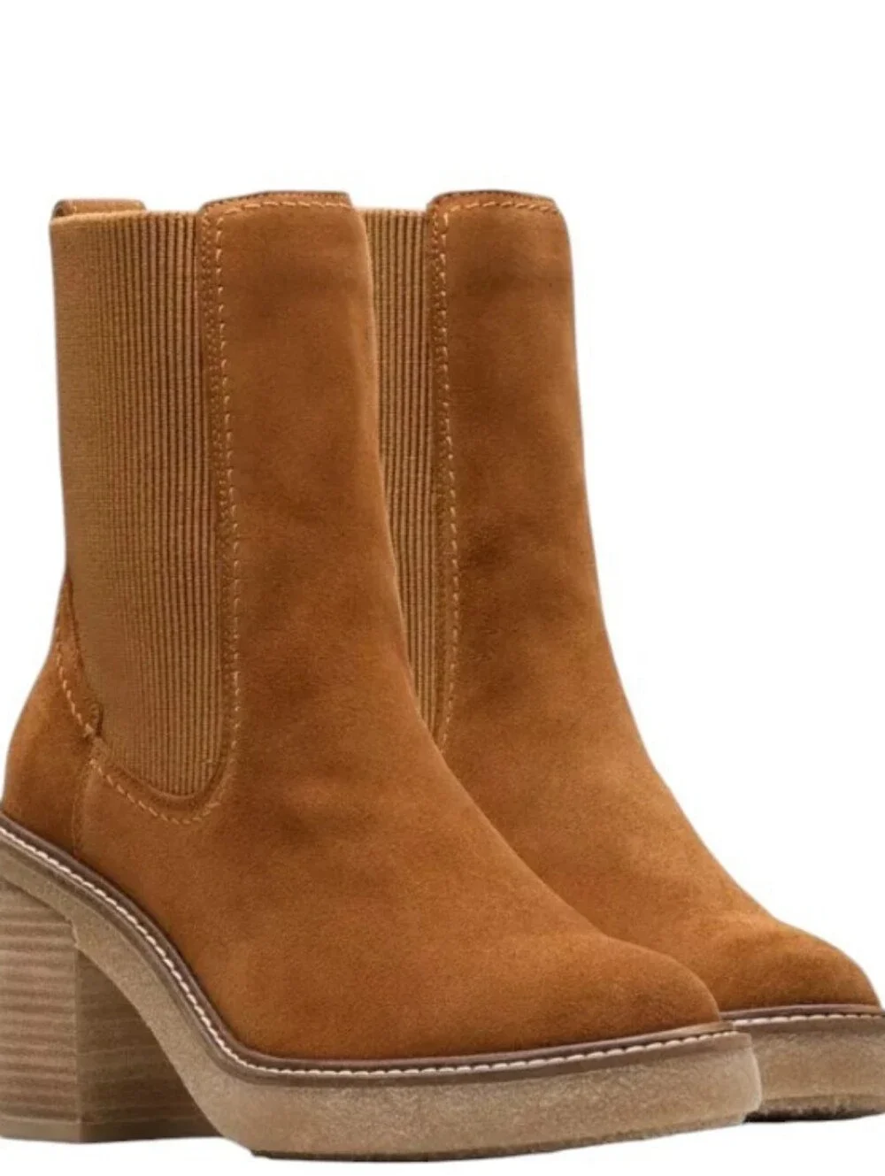 Clarks Women Cassiano Top Mid Tan Suede ...Size  10